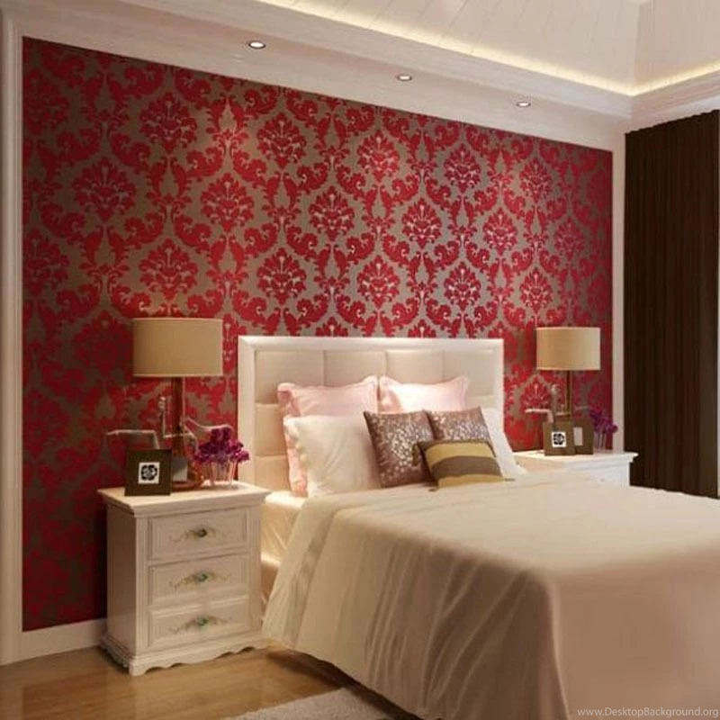 Online Get Cheap Red Damask Wallpapers Aliexpress.com