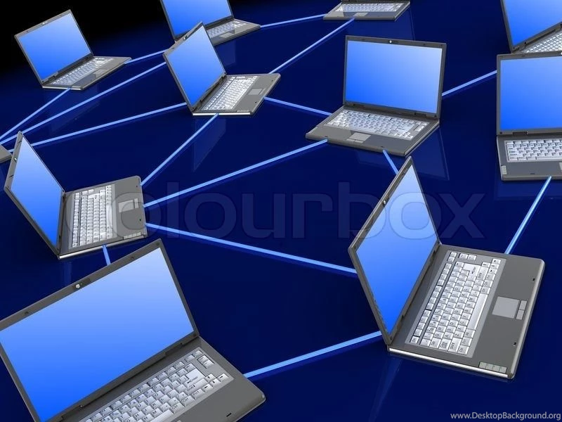 3d Illustration Of Computers Network, Over Dark Backgrounds