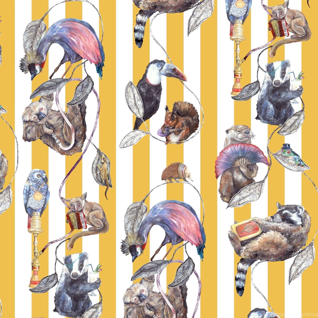 Hackney Empire Ochre Stripe By House Of Hackney : Wallpapers Direct
