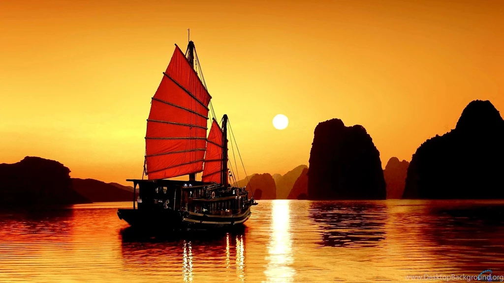 Download Wallpapers Sunset In Ha Long Bay, Vietnam (1920 X 1080 ...