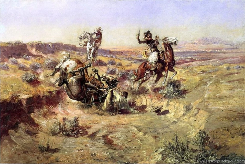 Broken Rope Cowboys Charlie Russell Horses Wild West Resized ...