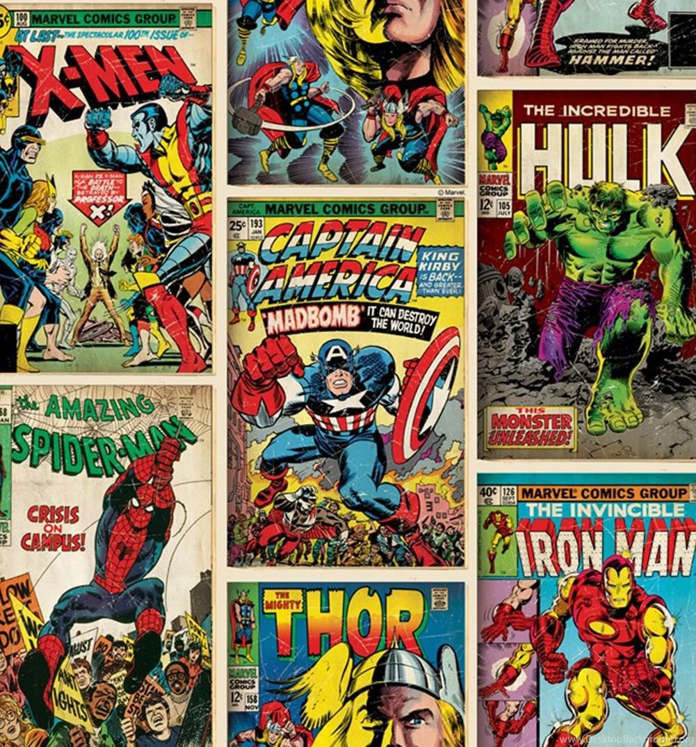 Marvel Comics Action Heroes Wallpapers 52cm X 10m From Graham ...