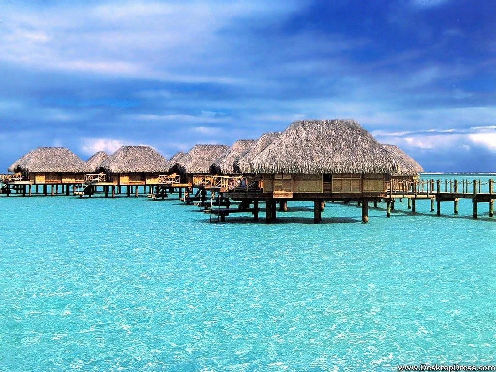 Desktop Wallpapers » Natural Backgrounds » Bora Bora, Capanne ...