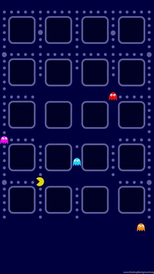 PAC Man iPhone 5 App Skins Wallpapers