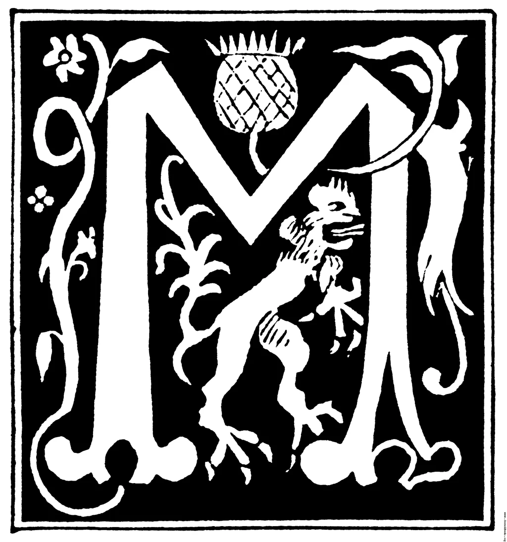 Decorative Initial Letter “M” From 16th Century