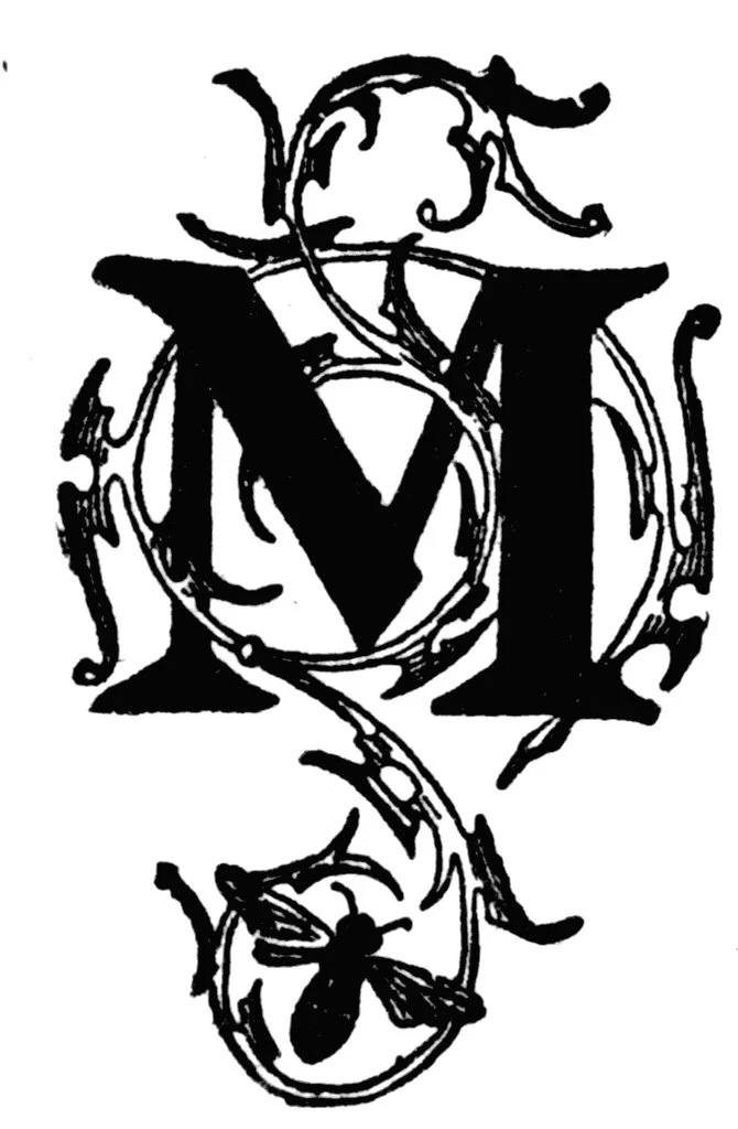 M, Floral Initial