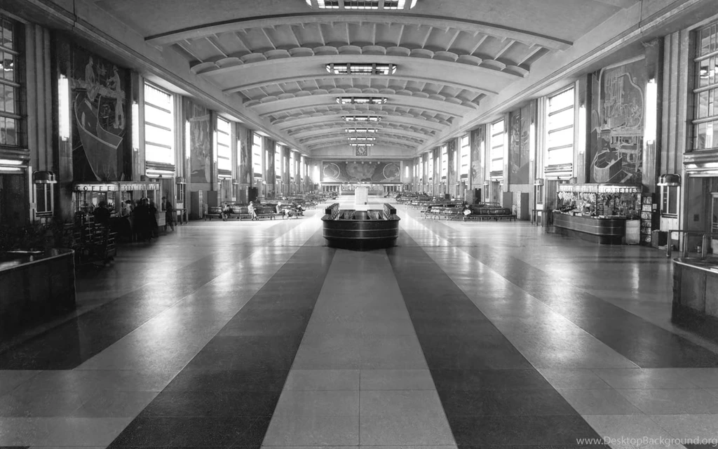 1920x1200 Cincinnati Station Hallway Monochrome Desktop PC And Mac ...