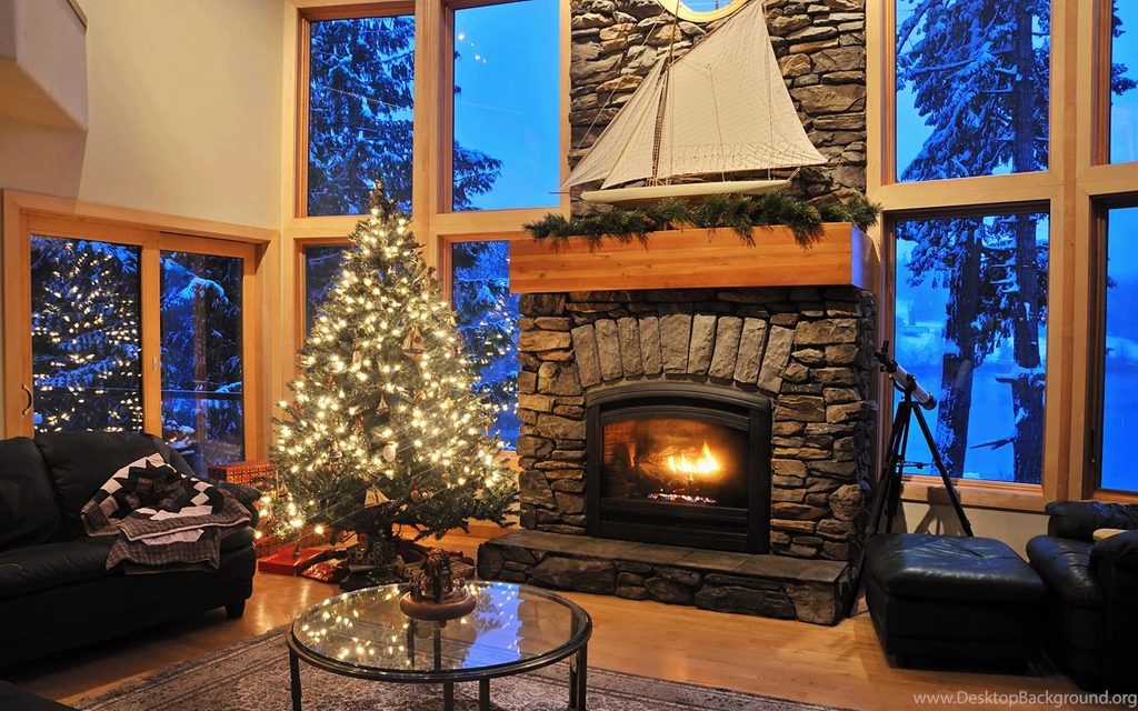 Christmas Fireplace Fire Holiday Festive Decorations F Wallpapers ...