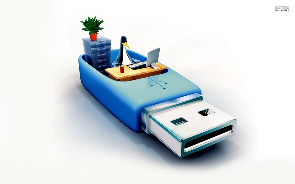 Penguin USB Stick Office Wallpapers 3D Wallpapers