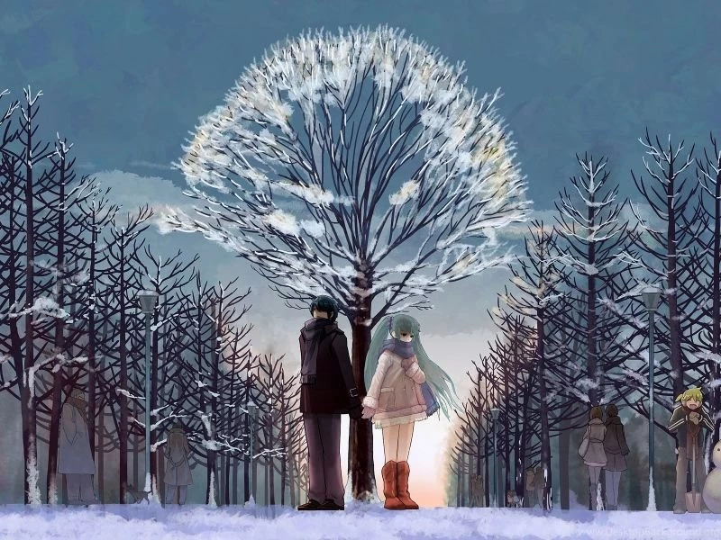 Download Wallpapers 800x600 Anime, Couple, Love, Walk, Woods ...
