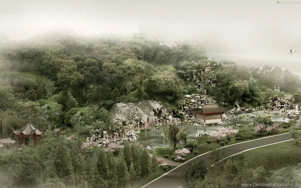 Rain In Chinese Village Wallpapers