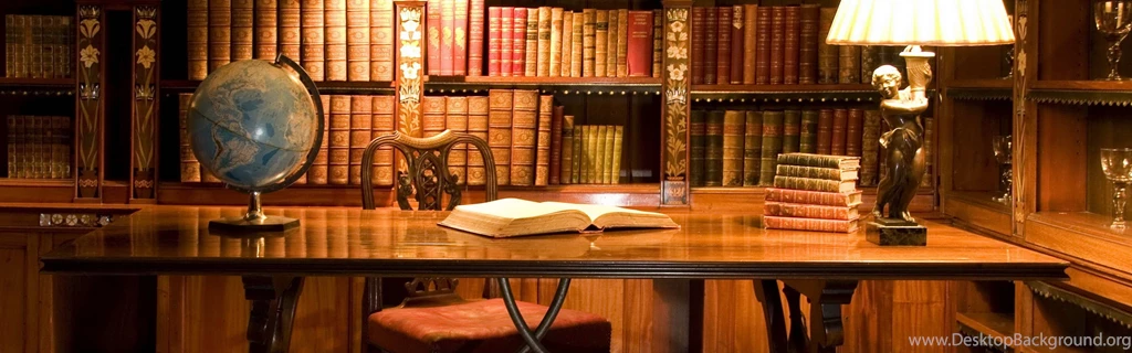 Download Wallpapers 3840x1200 Cabinet, Table, Book, Globe, Lamp ...