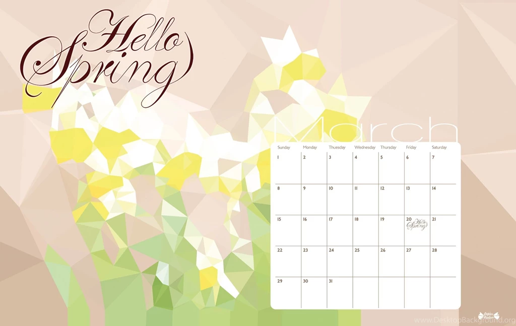 March 2015 Calendar Printable – Hello Spring ! – Papier Bonbon