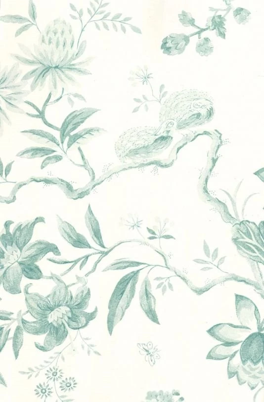 Aqua Pillemont Toile Wallpapers By Sanderson