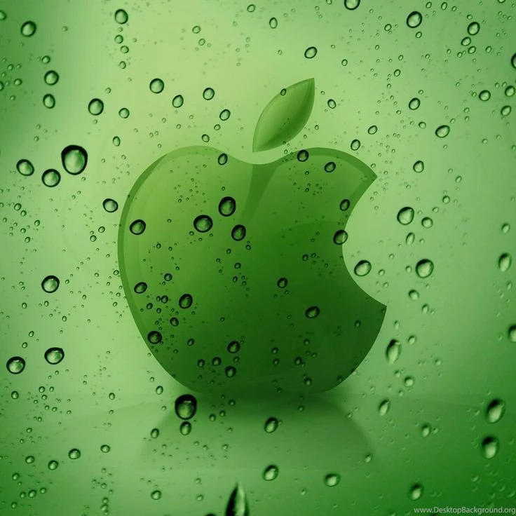 Apple Logo Behind Water Drops Retina iPad Wallpapers HD