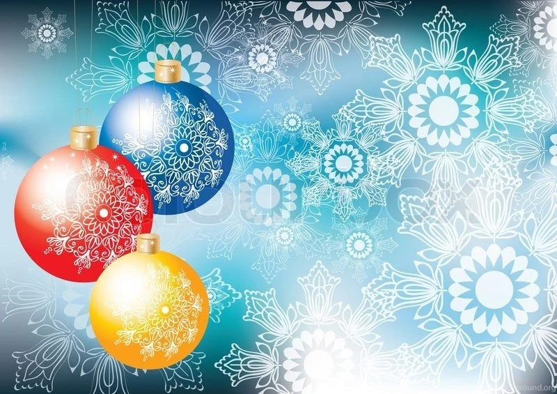 Elegant Christmas Backgrounds With Colorful Decoration Balls And ...