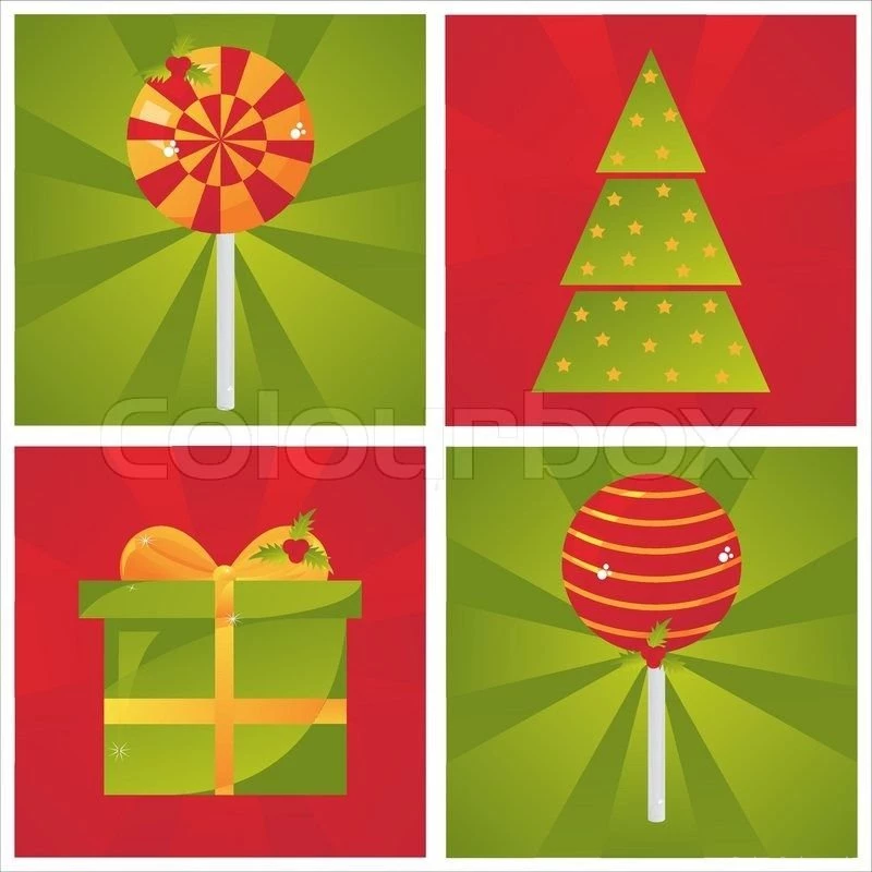 Set Of 4 Colorful Christmas Backgrounds