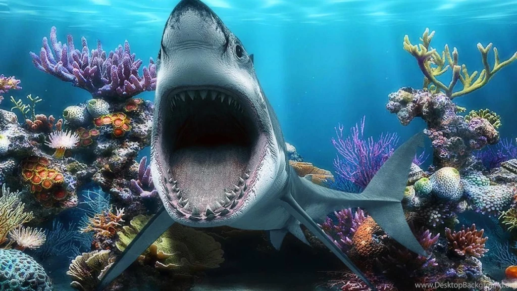Sharks: Old Big Mouth Great White Shark Fishtank Dfun Coral Fish ...