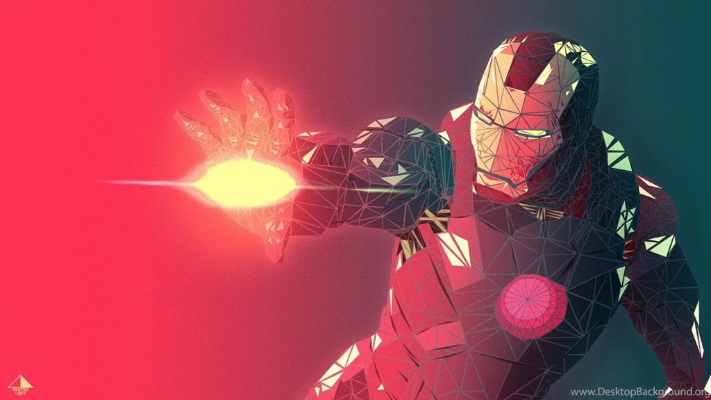 1366x768 Fractal Iron Man 3D Render Desktop PC And Mac Wallpapers