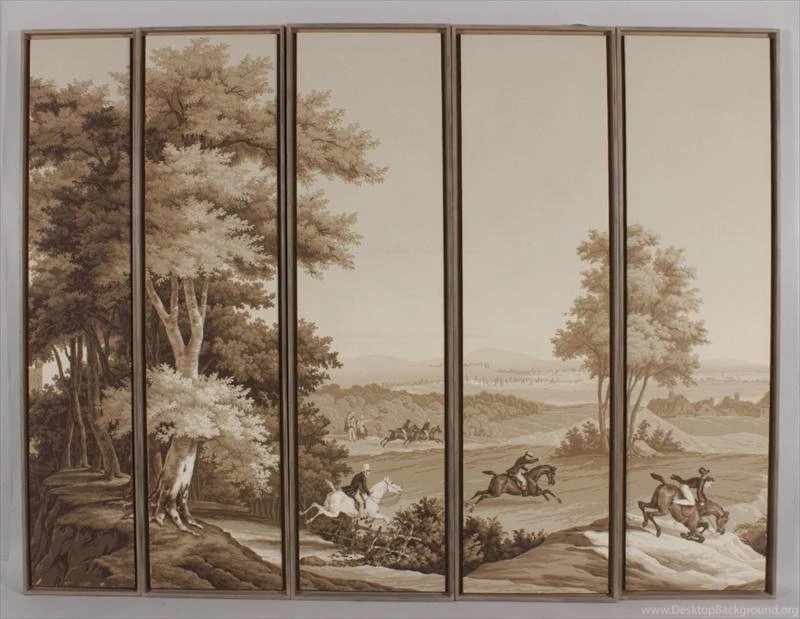 IGavel Auctions: Eleven 'En Grisaille' Hand Colored Wallpapers ...