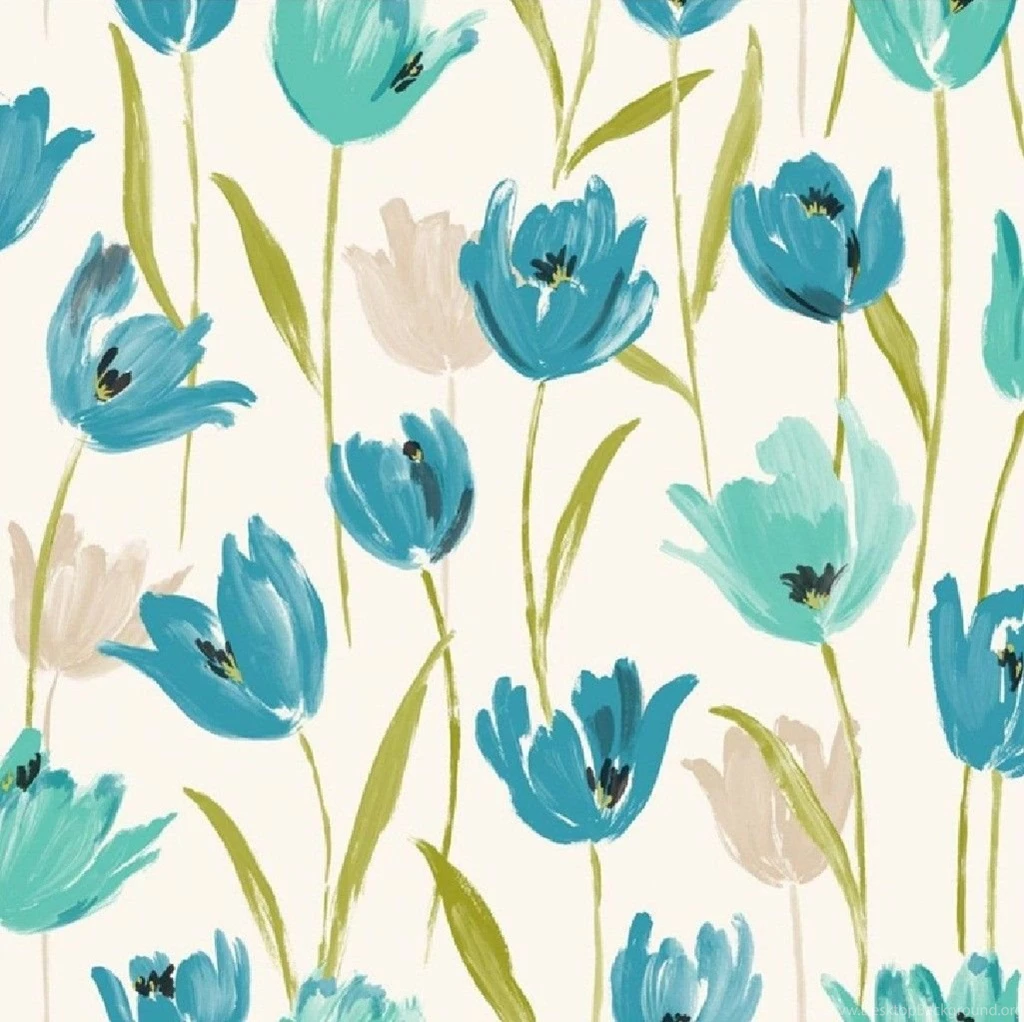 New Luxury Tulip Floral Flowers Leaf Print 10M Wallpapers Roll ...