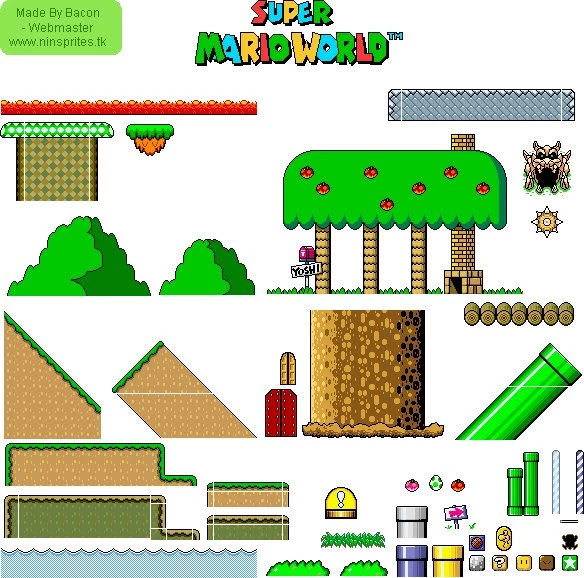 Super Mario World Sprite Sheets SNES