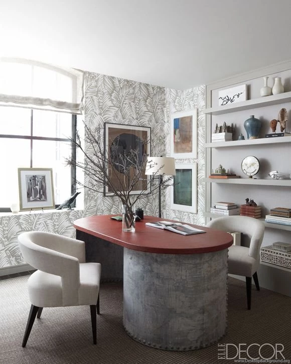 Hermes Wallpapers In A Home OfficeSarah Sarna
