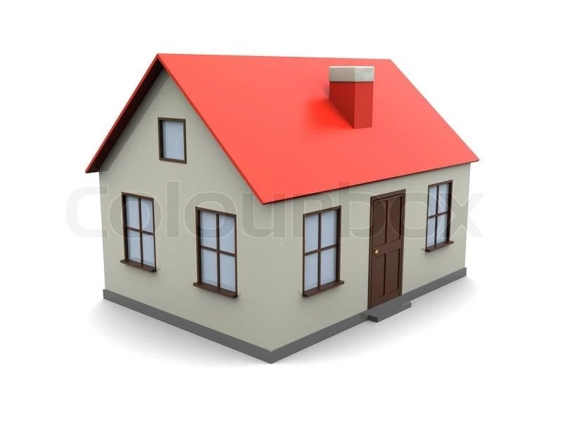 3d Illustration Of Generic House Model Over White Backgrounds ...