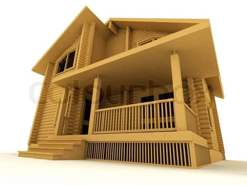 Wooden House On A White Backgrounds