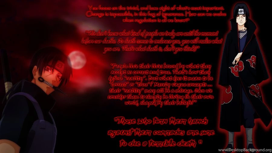 Itachi Quotes Wallpaper Quotesgram Desktop Background