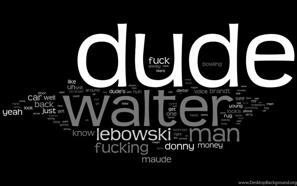 Movies Typography The Dude Big Lebowski Wordcloud