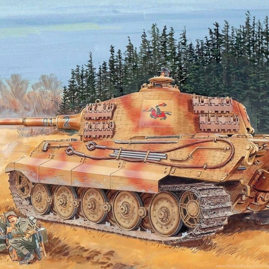 Wallpapers Drawing, Ron Volstad, Heavy Tank, Pzkpfw Vi Ausf. B ...
