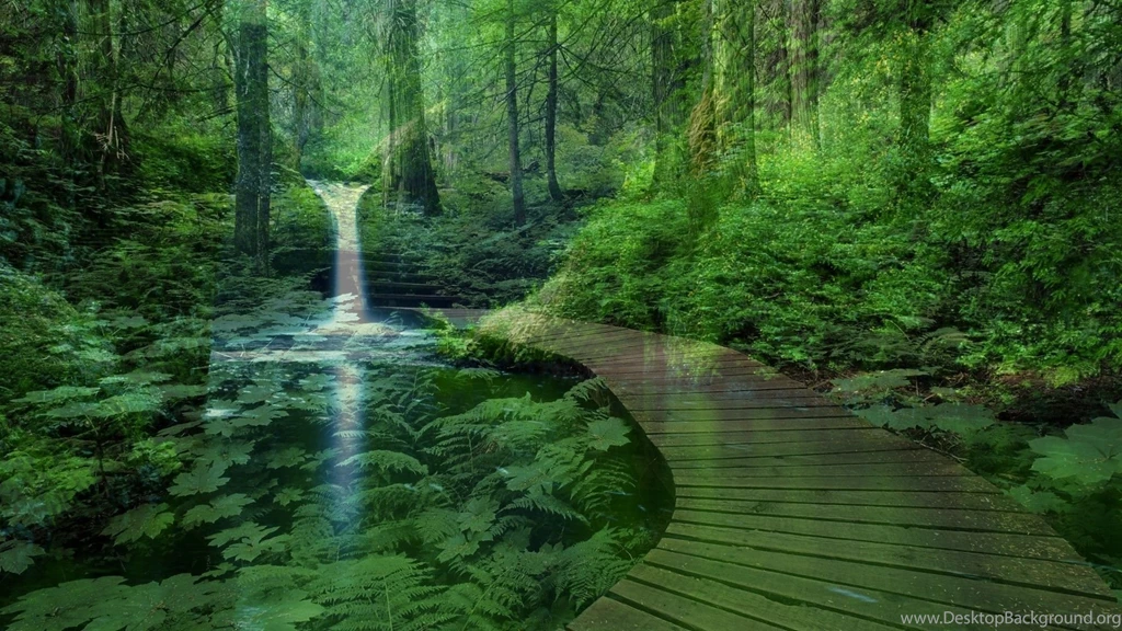 1920x1080 Waterfall Scenery & Bridge Desktop PC And Mac Wallpapers