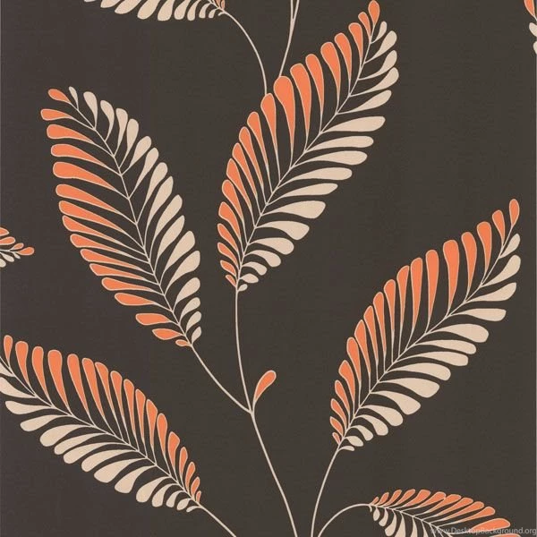 DL30469 Dark Brown Modern Leaf Trail Aubrey Decorline Wallpapers