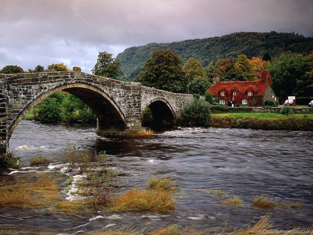 Llanrwst Bridge Conwy River Wales United Kingdom Bridges Roads ...