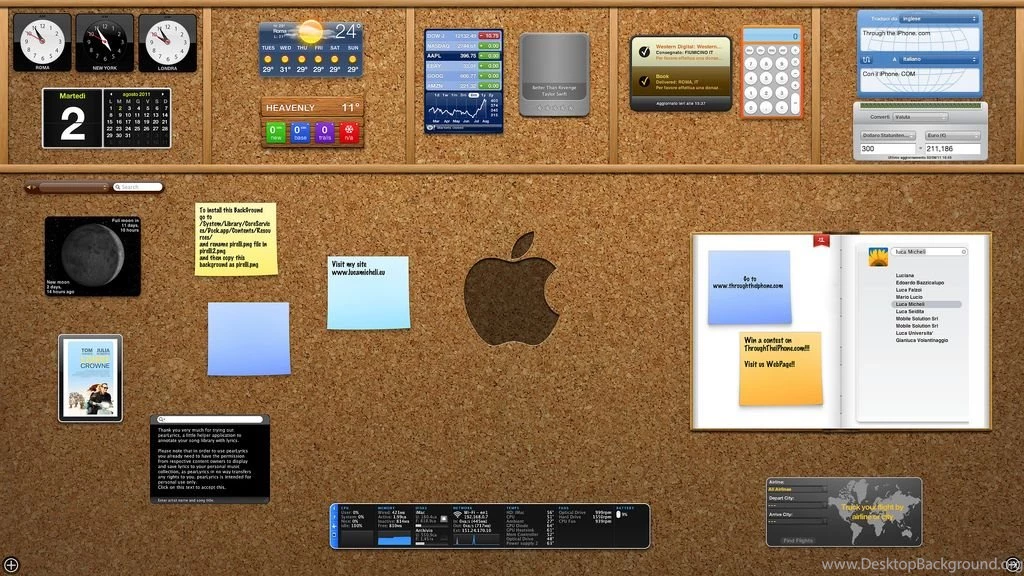 Apple iMac 27" Lion Dashboard Wallpapers