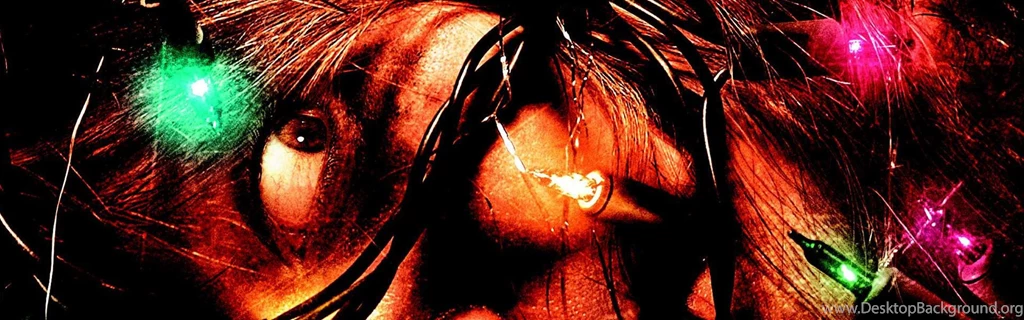 Download Wallpapers 3840x1200 Black Christmas, Face, Fear, Garland ...