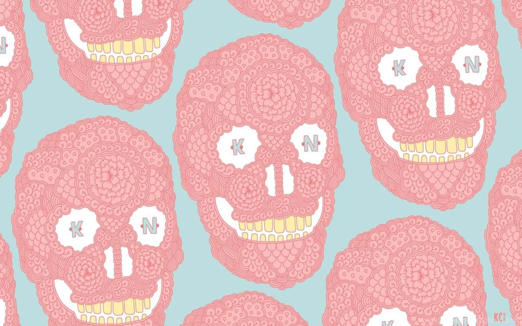 The Paper Pile — Pastel Pink Skulls Wallpaper/Backgrounds Original...