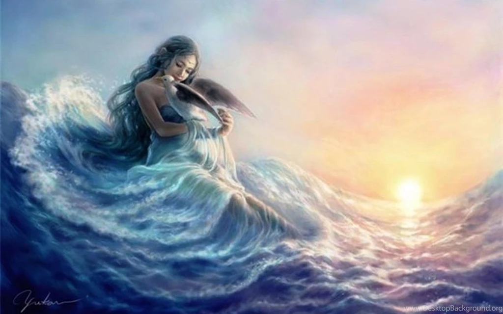 THE GIRL AND THE SEAGULL WALLPAPER (