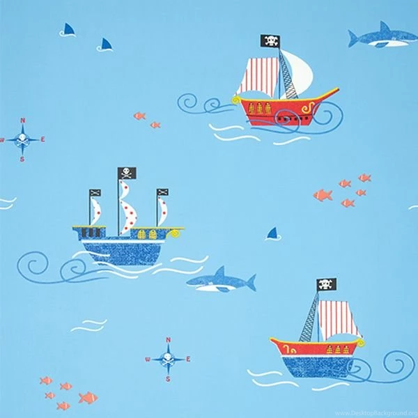 Pirates Life For Me Nautical Fabrics, Wallpapers & Homeware ...