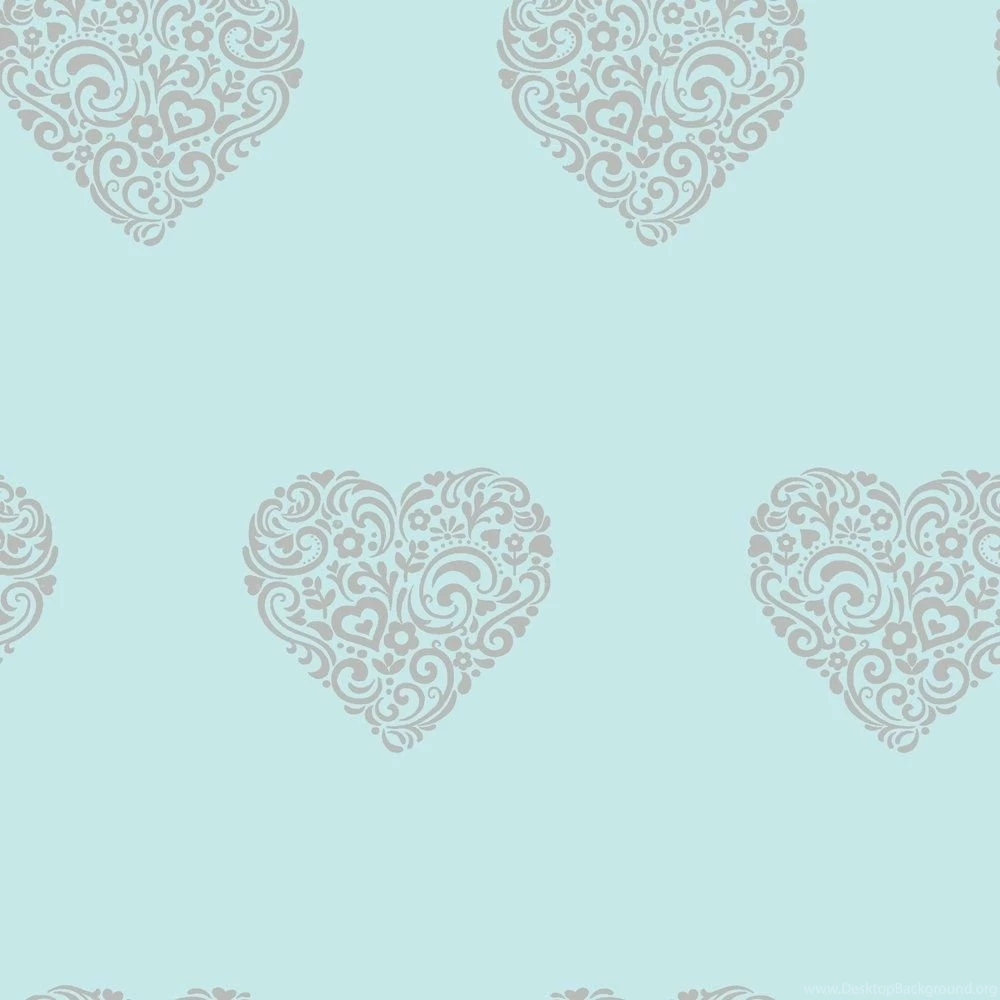 I Love Wallpaper™ Shimmer Hearts Wallpapers Teal / Silver ...