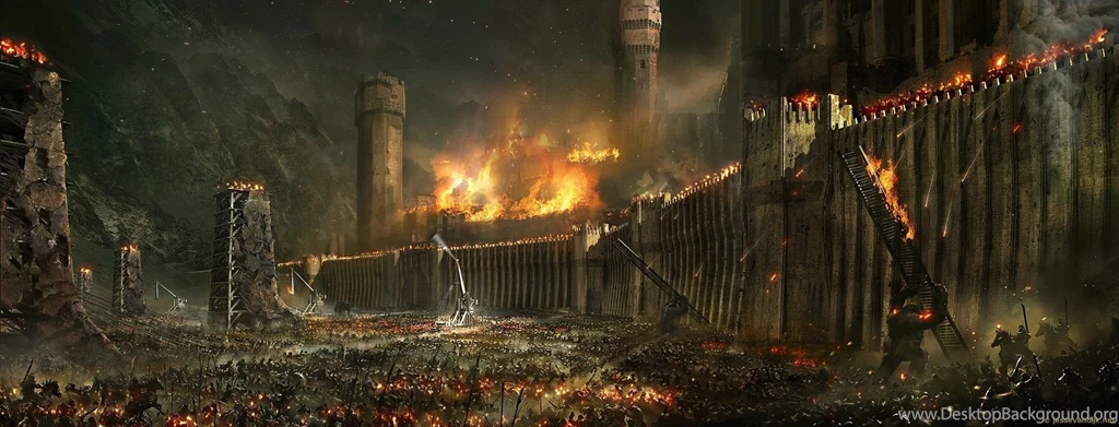 Amazing Siege Of Minas Tirith Wallpapers [1920x733] : Wallpapers