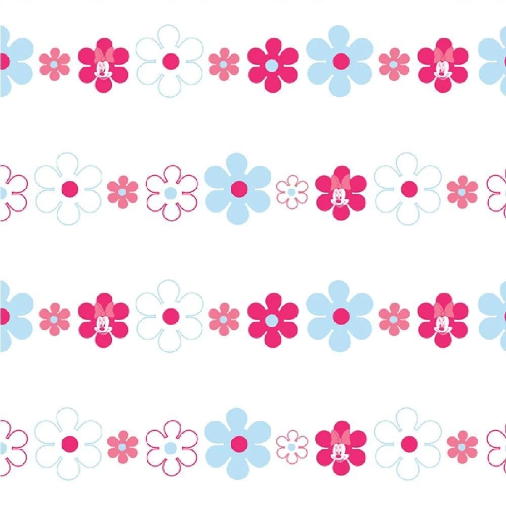 Disney Minnie Mouse Bows Daisies Pink Blue Childrens Wallpapers Df72099