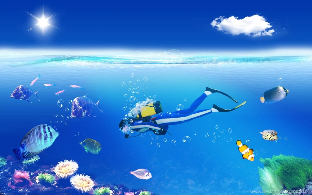 Scuba Diving, Blue, Ocean, 1920x1200 HD Wallpapers And FREE Stock Photo