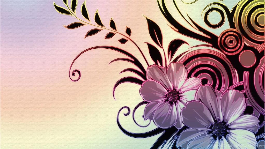 Download Wallpapers 3840x2160 Flowers, Drawings, Patterns, Wavy ...