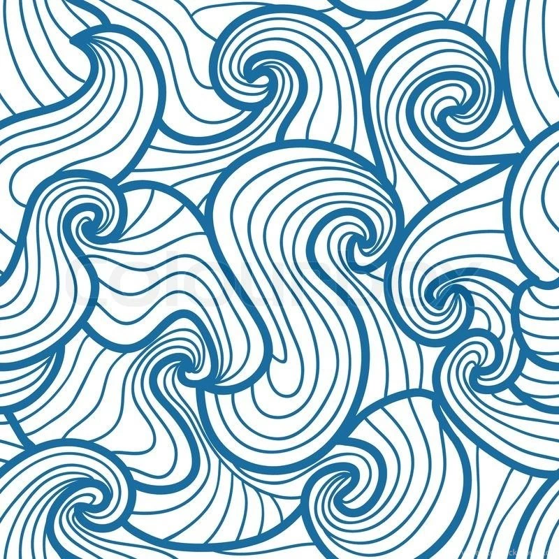 Seamless Abstract Hand drawn Waves Pattern, Wavy Backgrounds ...
