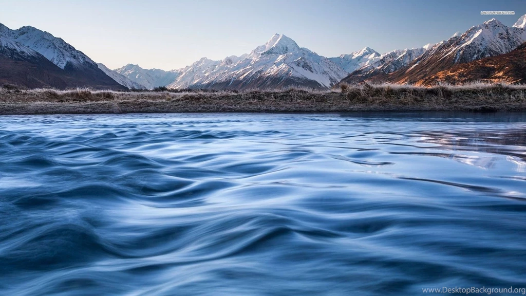 Wavy River In The Mountains Wallpapers