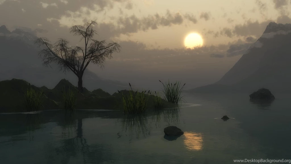 FANTASTIC MISTY LAKE WALLPAPER (