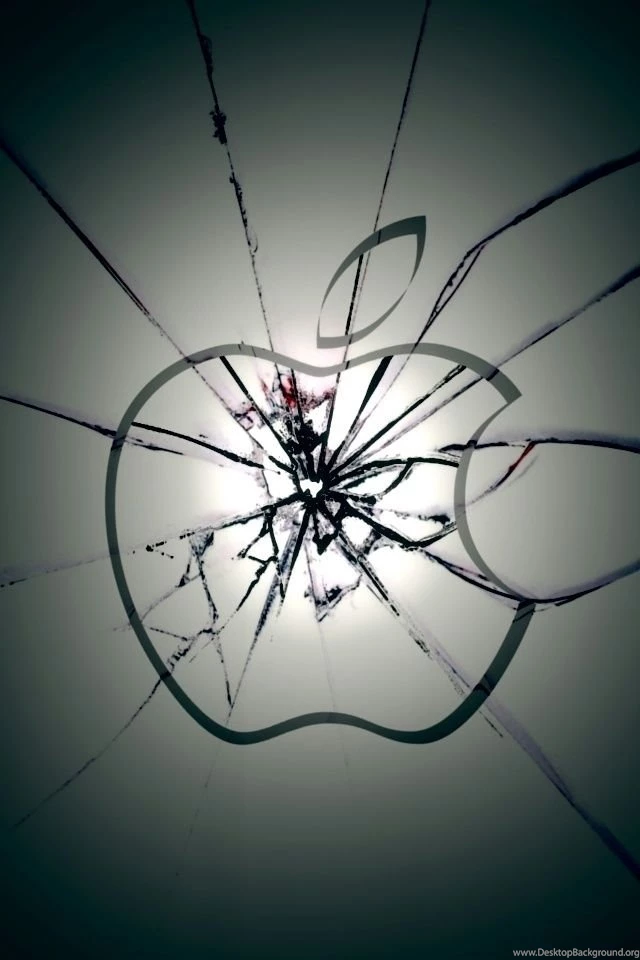 Apple Logo Shattered Glass iPhone 4 Wallpapers And iPhone 4S ...