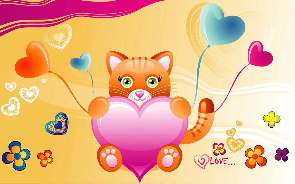 Wallpapers, Love, Valentine, Kitten, Images, Desktop (